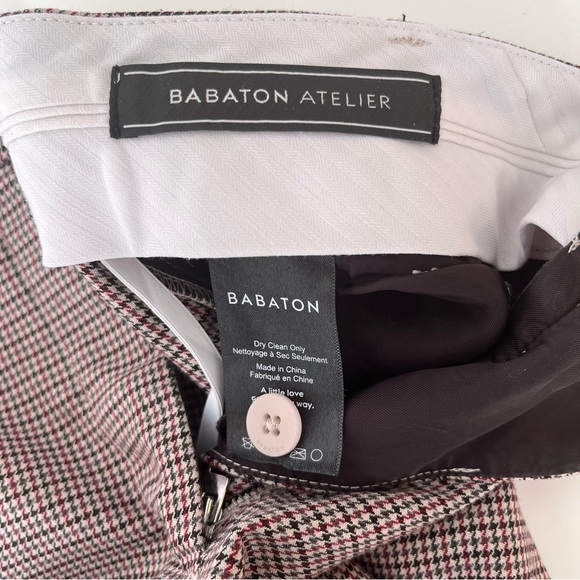 Women's Brown and Grey Trousers check pattern Babaton Atelier size 0 - Picture 3 of 4